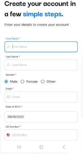 first registration step